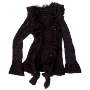 Ruffly Chocolate Brown Cardigan (S/M)