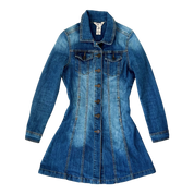 Denim Button Up Mini Dress (S)