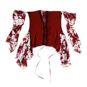 90s Flowy Lace Up Top (S/M)