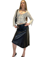 Vintage 90s Morgan De Toi PVC Leather Midi Skirt (S)