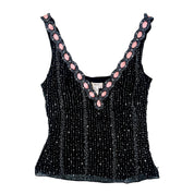 Caché Beaded Silk Top (M)