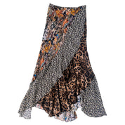 Silk Mixed Print Skirt (XS)