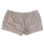 Vintage Beige Plaid Shorts (S)