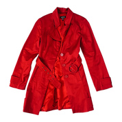 Bebe Cherry Red Satin Trench (S)