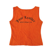 Orange Lace Up Biker Top (M)