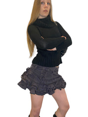 Vintage Black Rollneck Jumper Turtleneck Sweater (S)