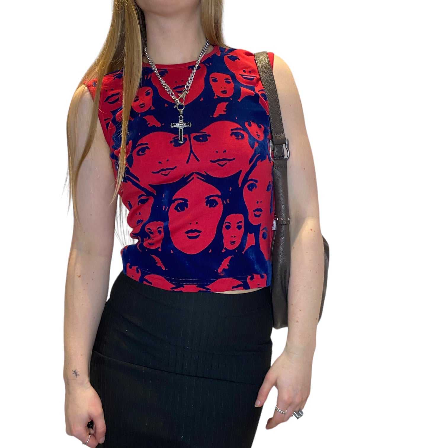 Vintage Punkyfish Graphic Print Vest (S)