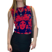 Vintage Punkyfish Graphic Print Vest (S)