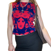 Vintage Punkyfish Graphic Print Vest (S)