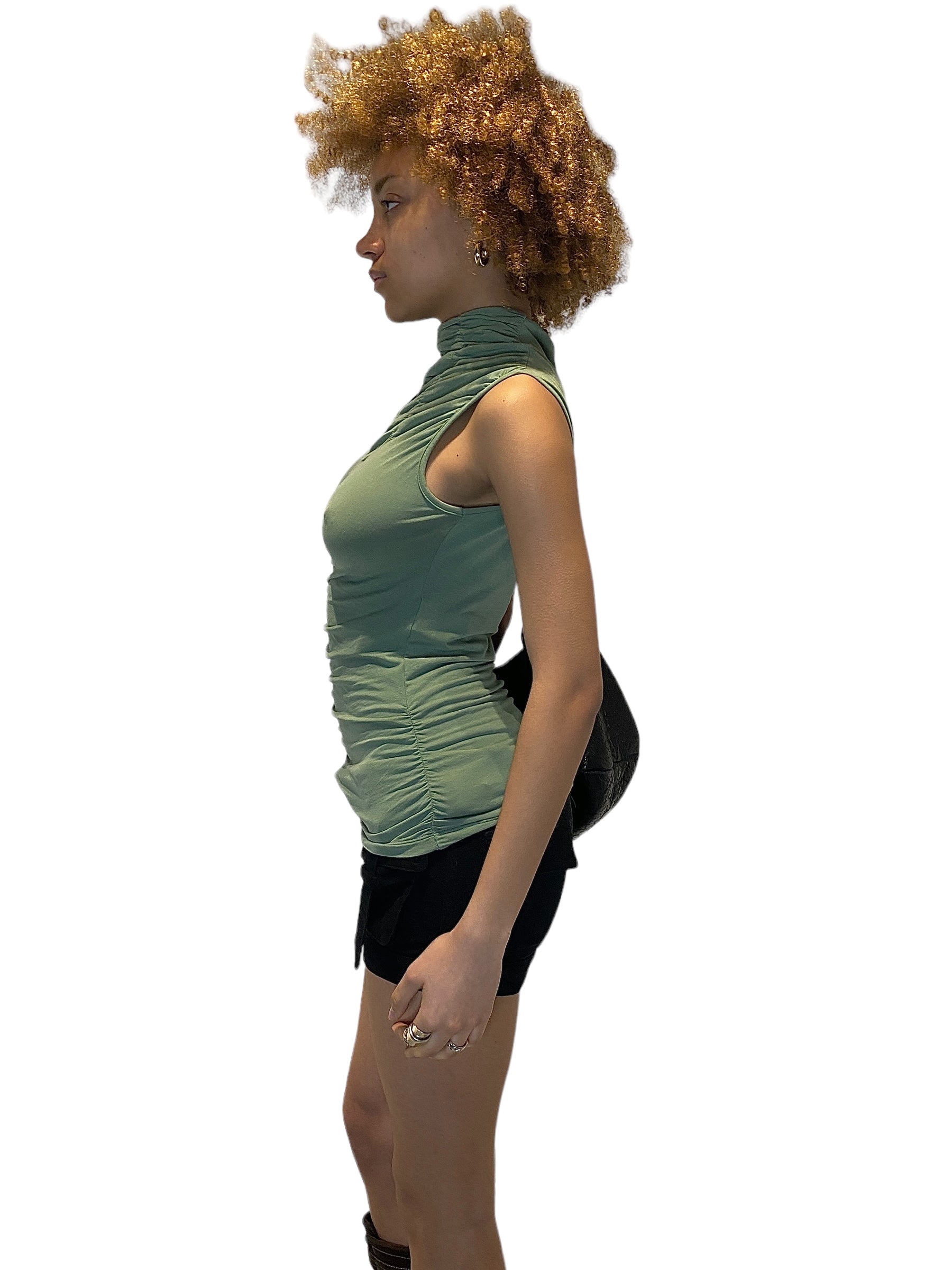 y2k High Neck Ruched Top by Kookai (S)