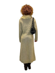 Y2K Maxi Knit Cardigan with Fur Trim (M)