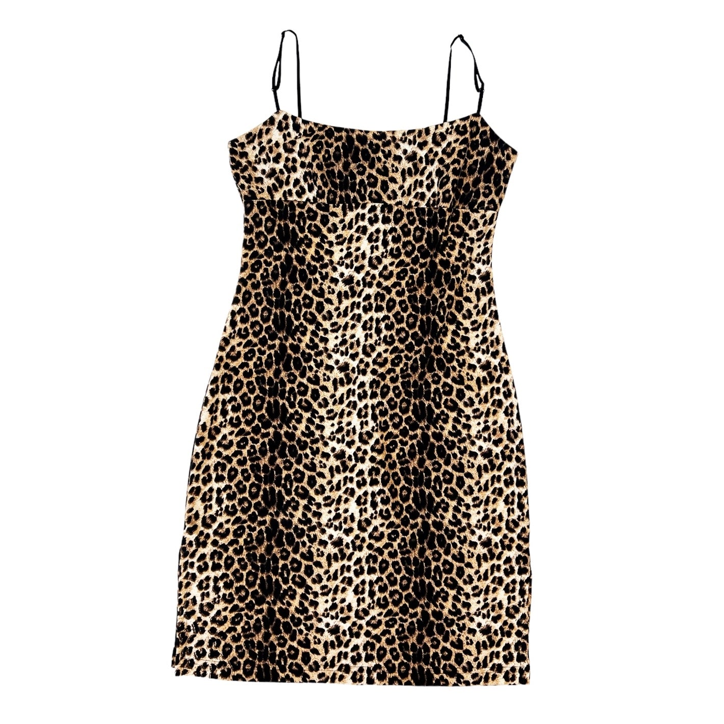 90s Leopard Print Dress (M)