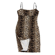 90s Leopard Print Dress (M)