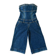 90s Strapless Denim Jumpsuit (M)