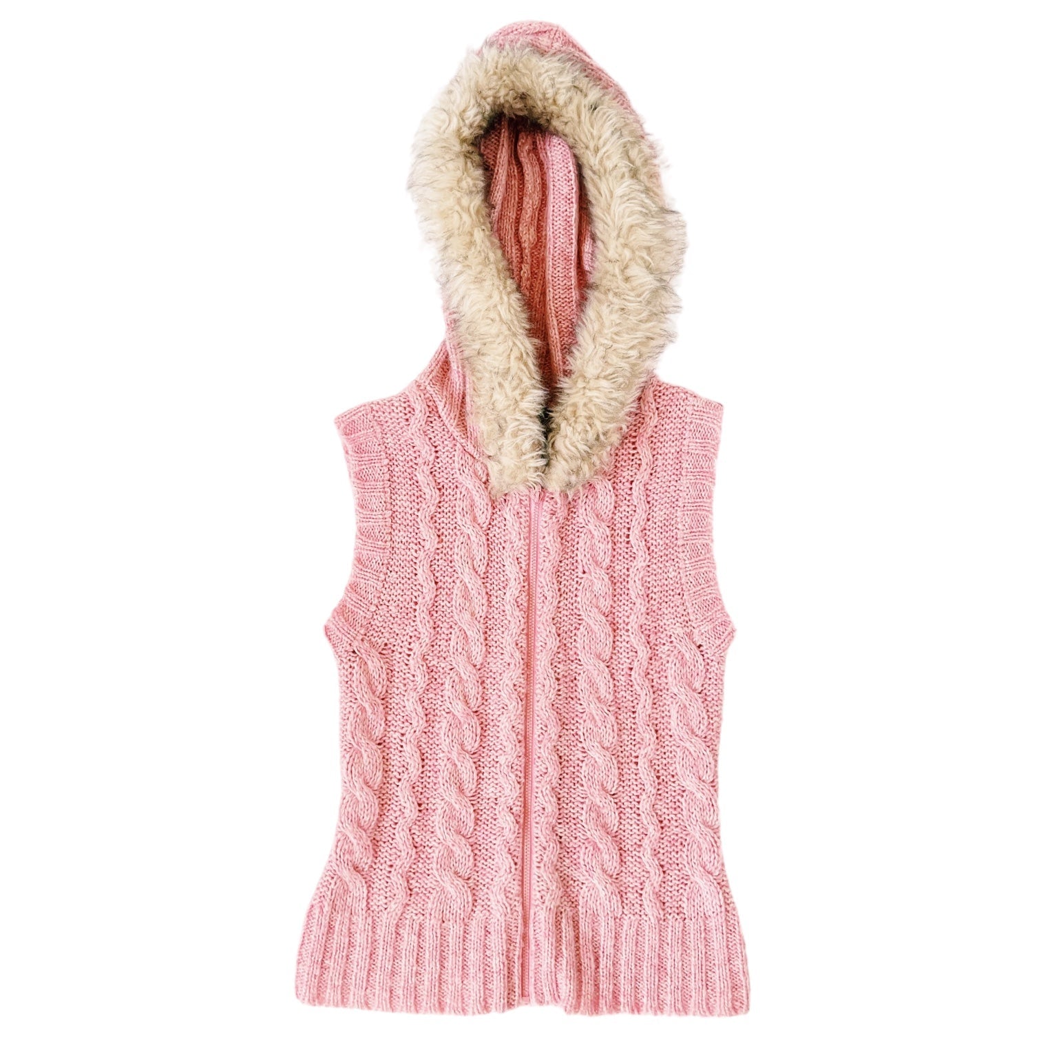 Early 2000s Sleeveless Cableknit Hoodie (S/M) – Holy Thrift