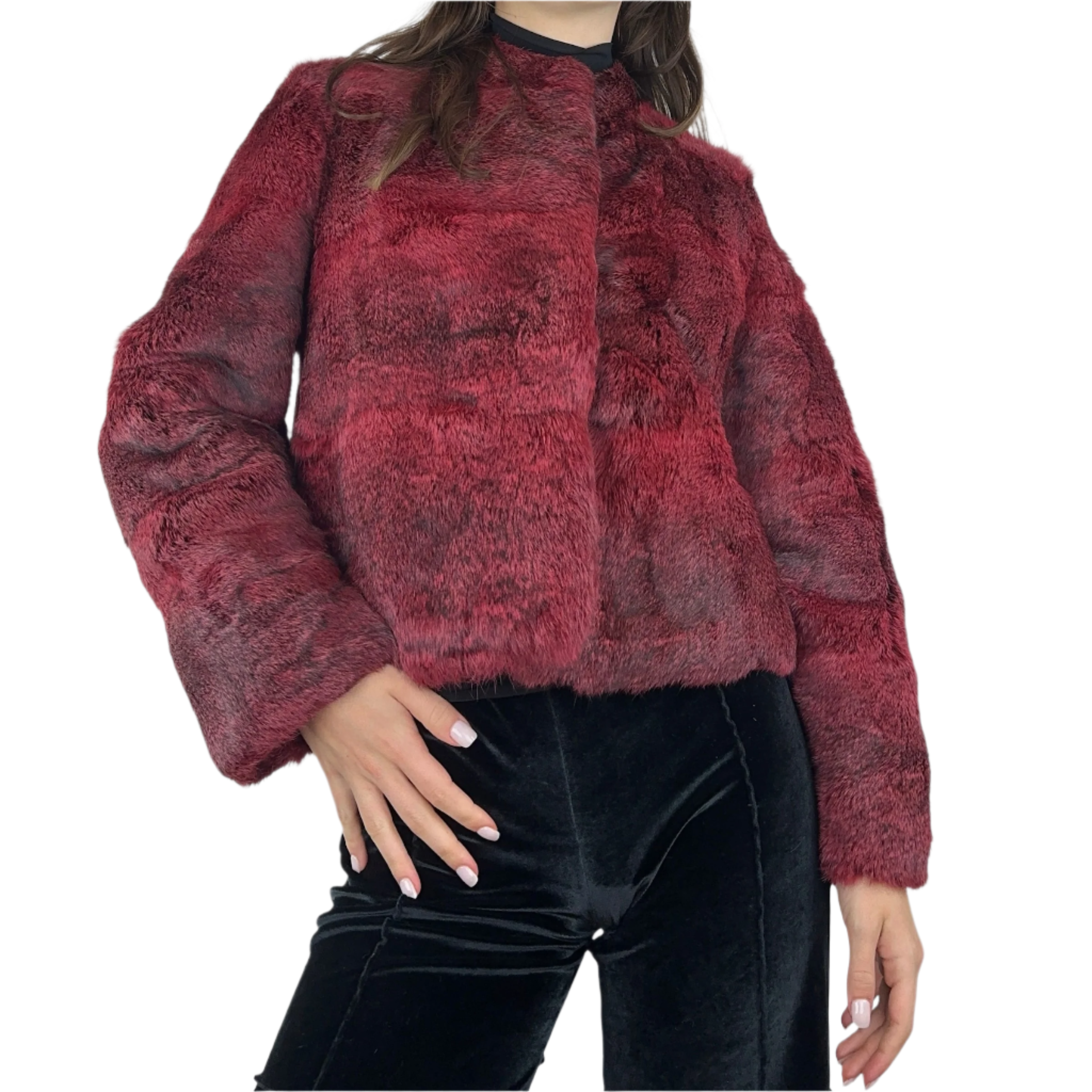 Gradient Red Fur Jacket (S)