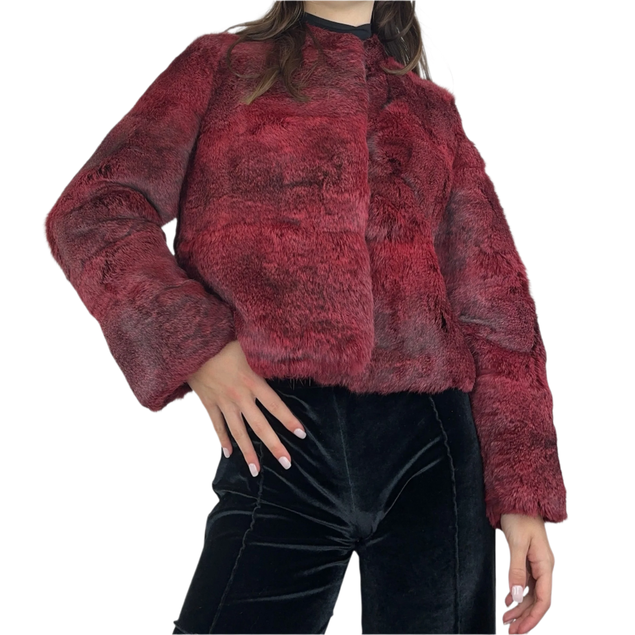 Gradient Red Fur Jacket (S)