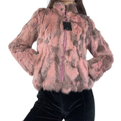 Pink + Brown Fur Jacket (XS/S)