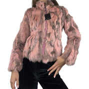 Pink + Brown Fur Jacket (XS/S)