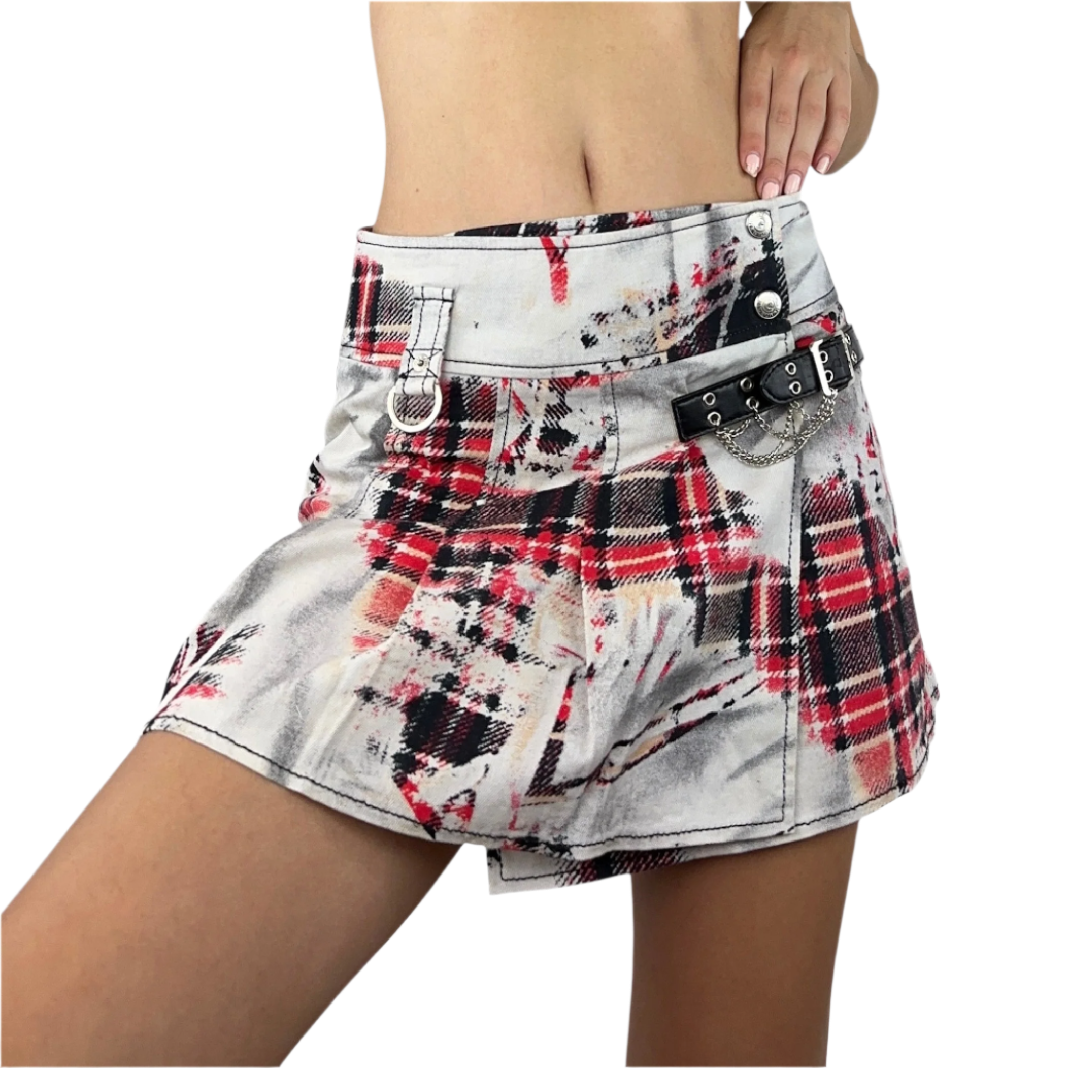 Morgan De Toi Plaid Denim Skirt (XS/S)