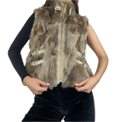 Genuine Fur Buckle Vest (S)