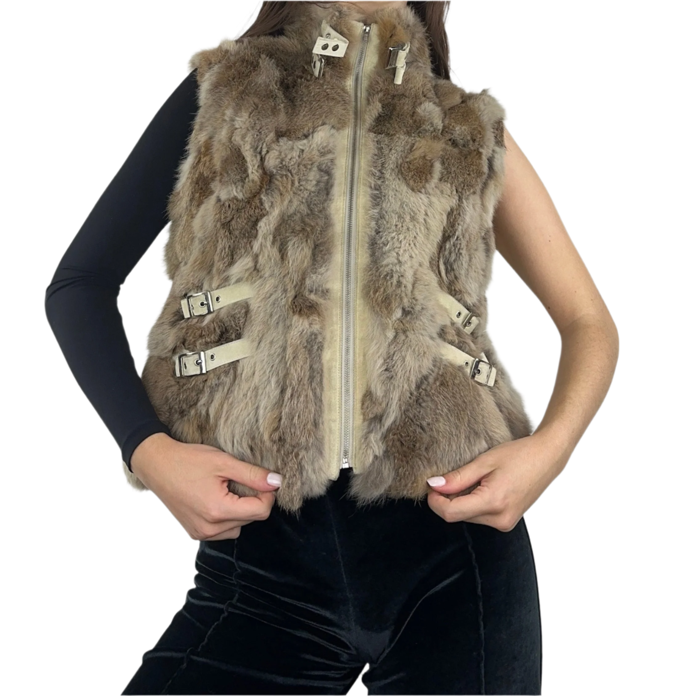 Genuine Fur Buckle Vest (S)