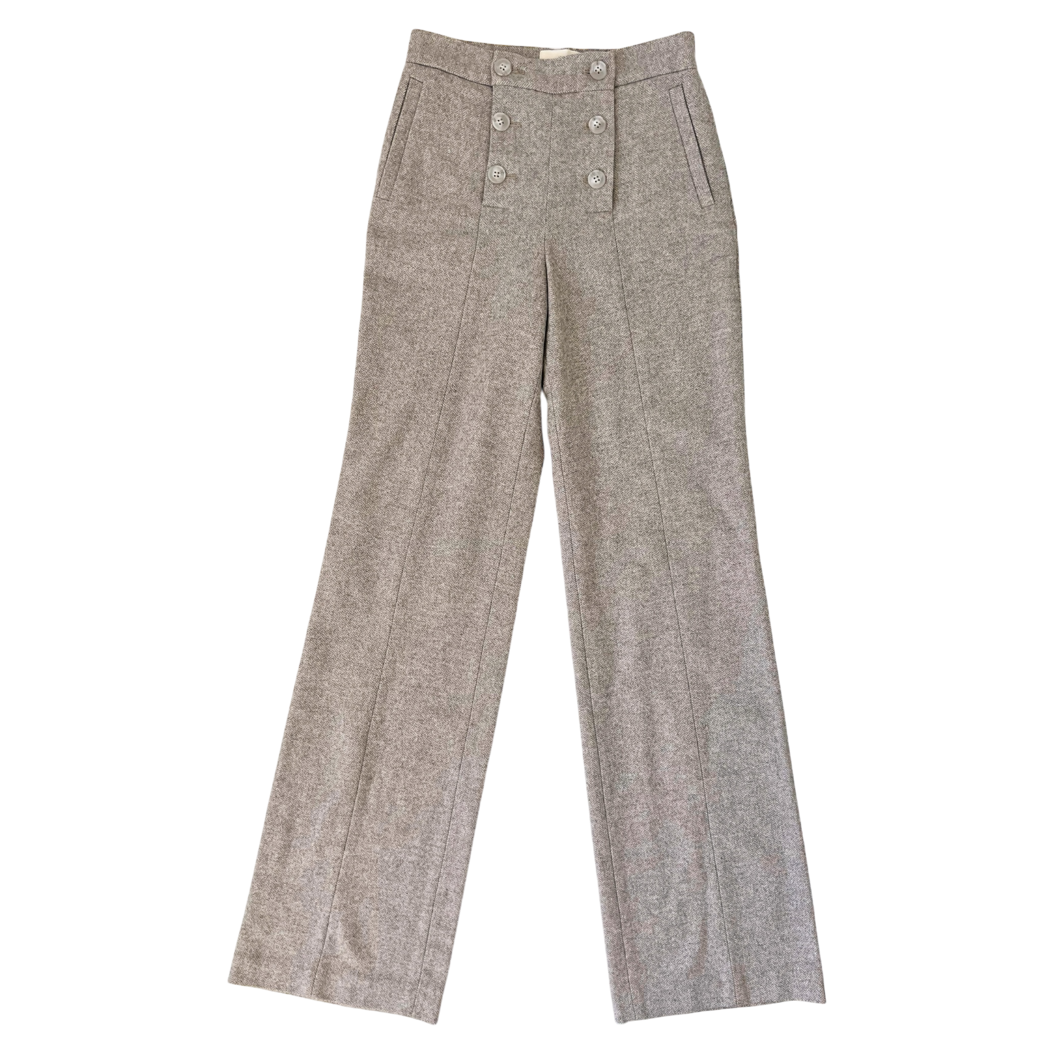 Sézane Taupe Tweed Trousers (XS)
