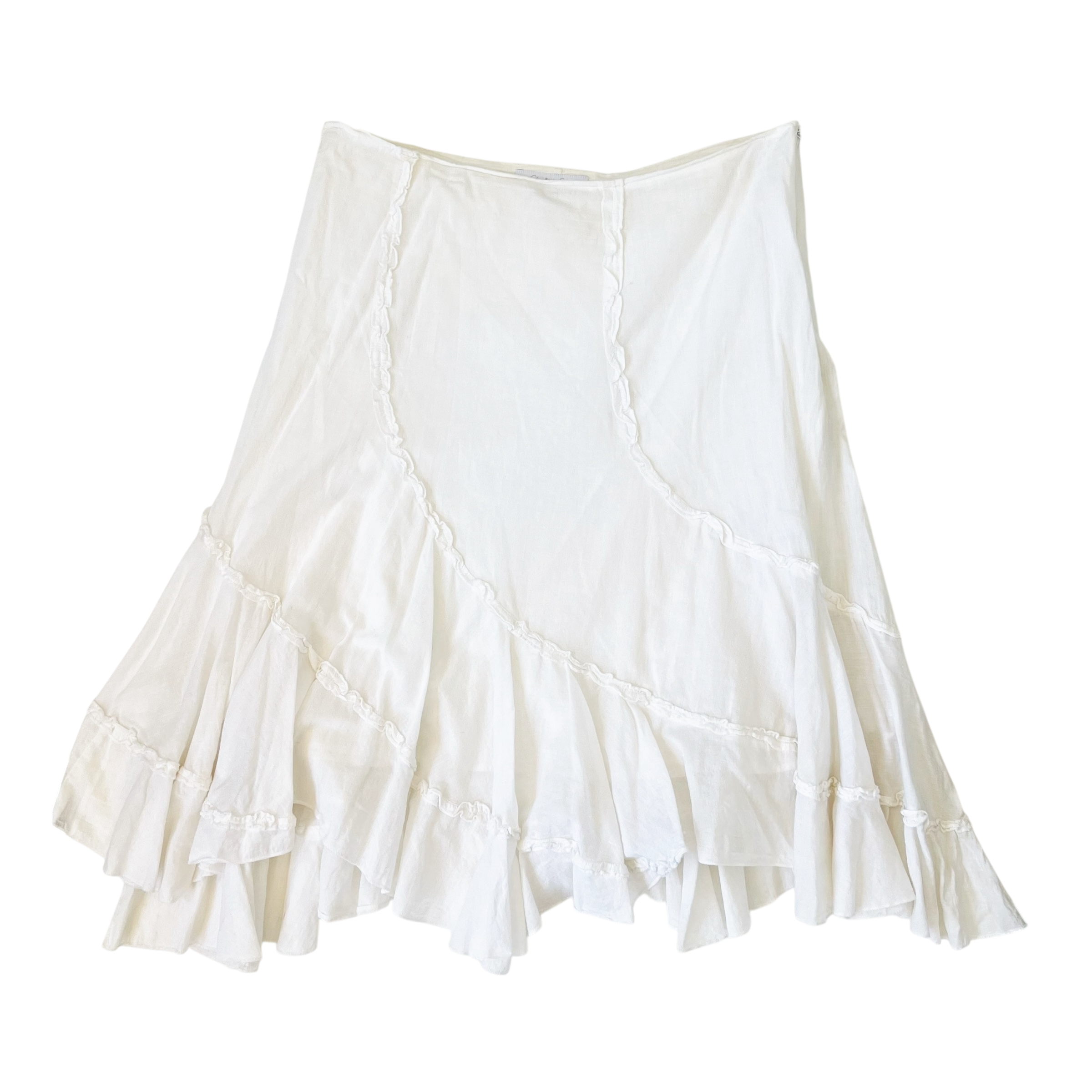 Early 2000s White Midi Skirt (M/L)