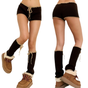 Mocha Knit Shorts & Leg Warmers (XS/S)