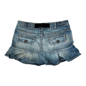 Guess Lace Up Denim Mini Skirt (XS)