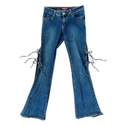 Early 2000s Side Tie Jeans (XS)