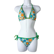 Vintage Guess Circle Graphic Bikini Set (S-M)