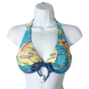 Beach Queen Map AOP Bikini Top (S)