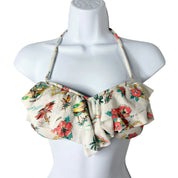 Hawaii Graphic Ruffle Bikini Top (S)