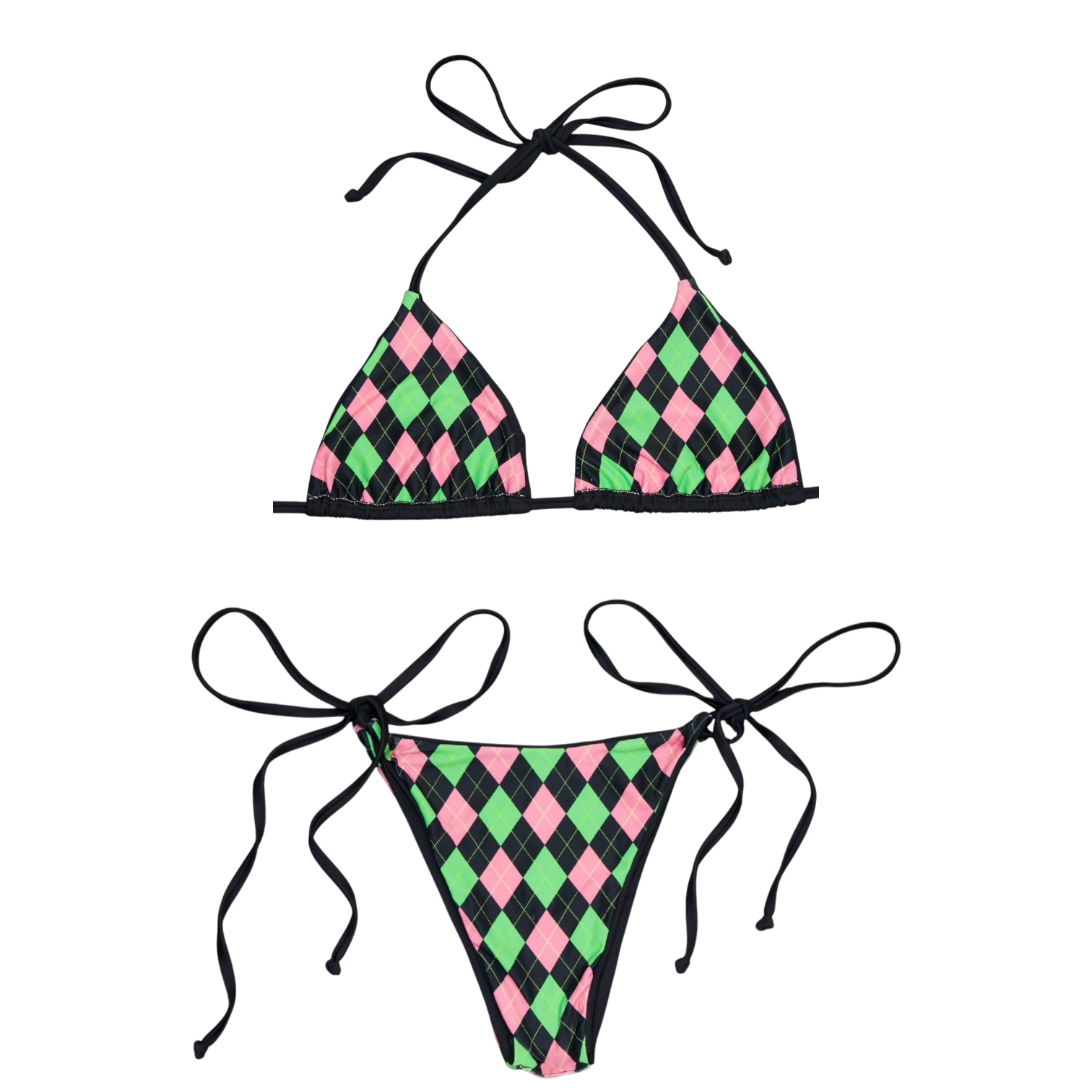Argyle Laced Bikini Top (XS-XL)