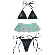 Plaid Laced Bikini Top (XS-XL)