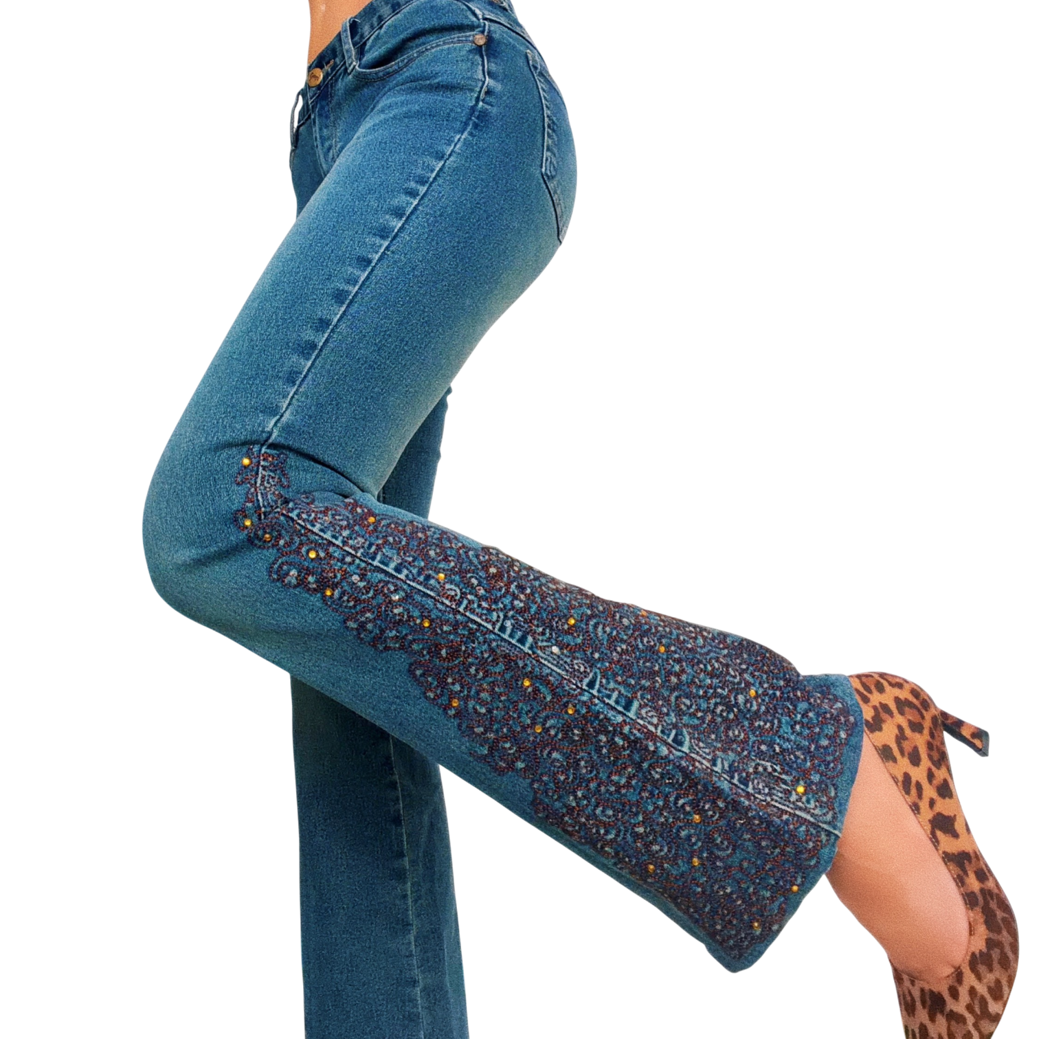 Vintage Embroidered Jeans (XS)