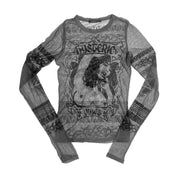 Rare Hysteric Glamour Graphic Mesh Top (S)