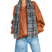 Italian Vintage Leather Bomber Jacket (XXL)
