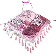 Handmade Pink Animal Print & Floral Beaded Silk Backless Halter Top (XS-L)
