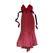 Vera Wang Burgundy & Red Beaded Gown (S/M)