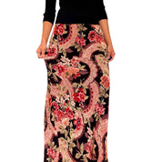 Deadstock Y2K Beaded Floral Paisley Maxi Skirt (L)