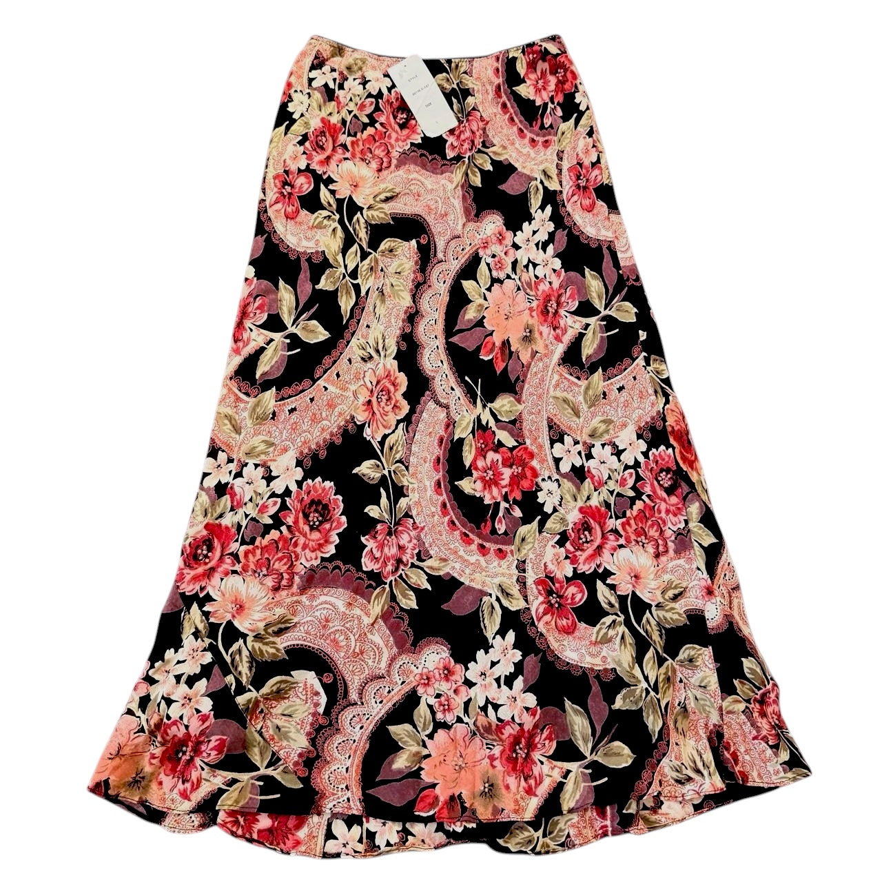 Deadstock Y2K Beaded Floral Paisley Maxi Skirt (L)