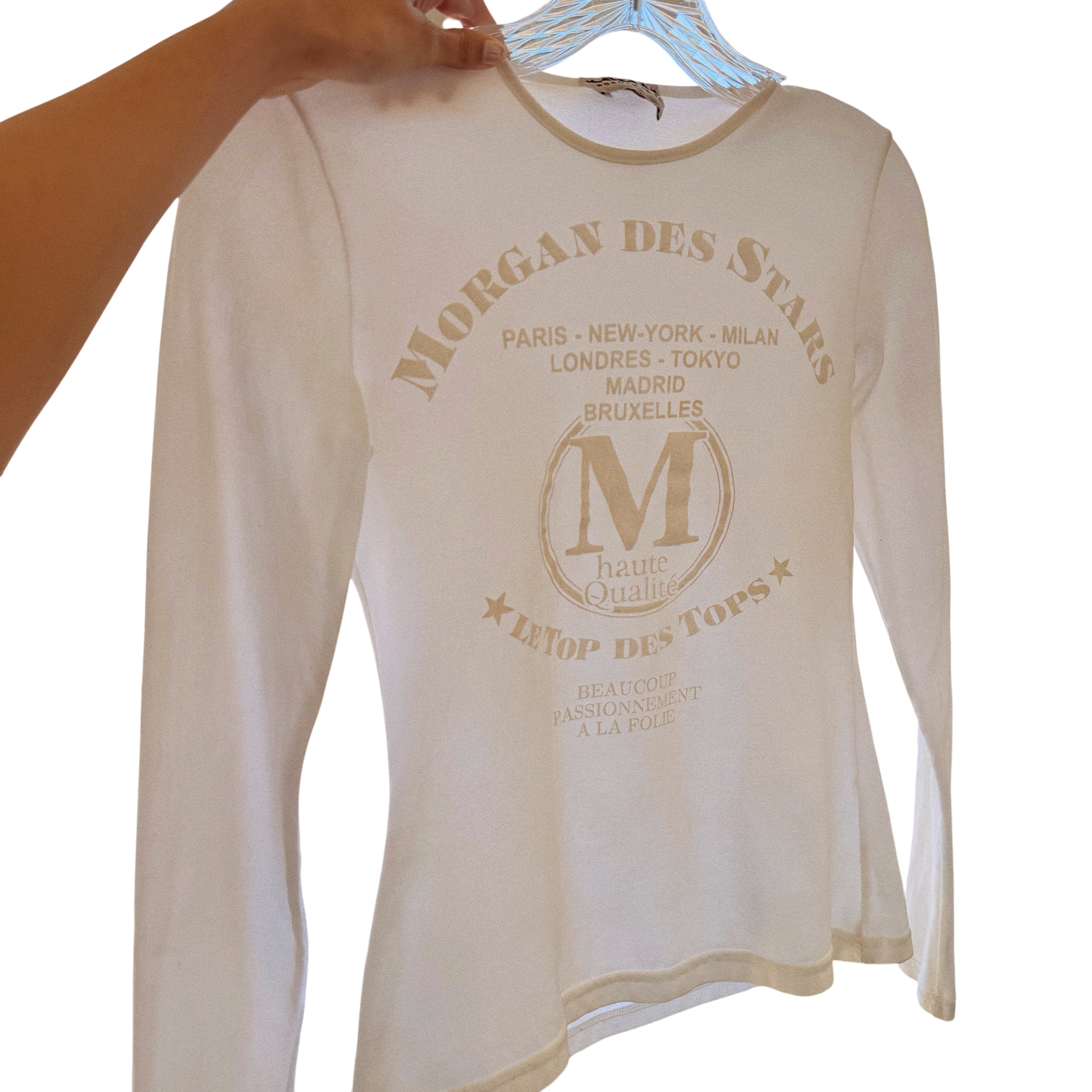 Morgan De Toi White Mesh Top (XS/S)