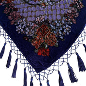 Rare Y2K Aris A Purple Floral Beaded Silk Backless Halter Top (XS-L)