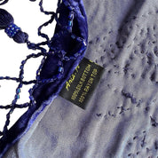 Rare Y2K Aris A Purple Floral Beaded Silk Backless Halter Top (XS-L)