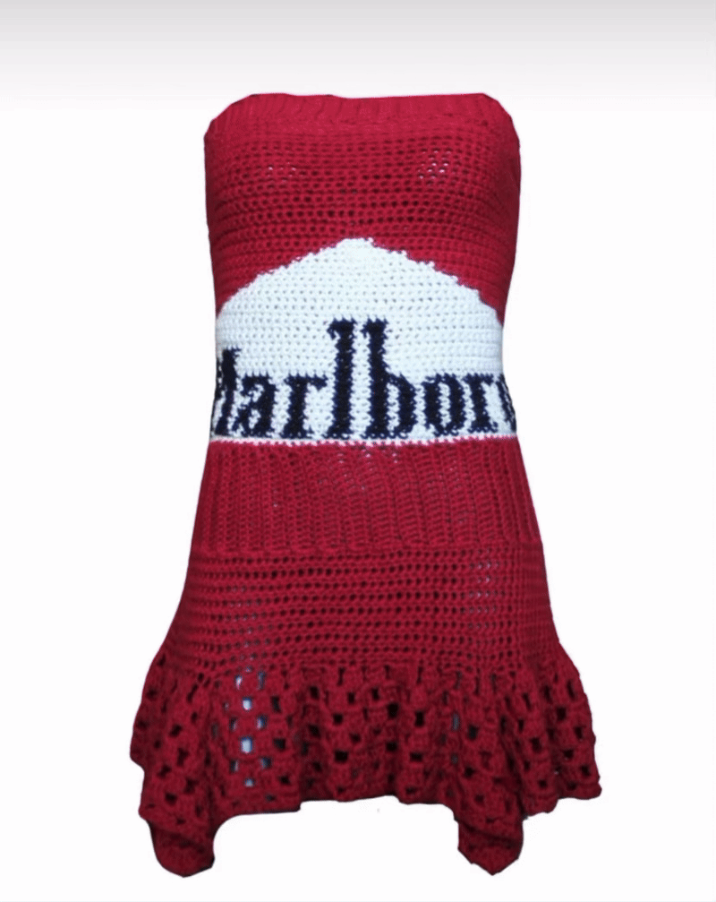 Crochet Marlboro Corset Dress (S/M)