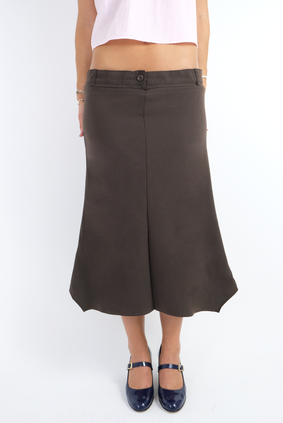 Cinnamon Pleated Midi Skirt