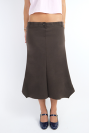 Cinnamon Pleated Midi Skirt