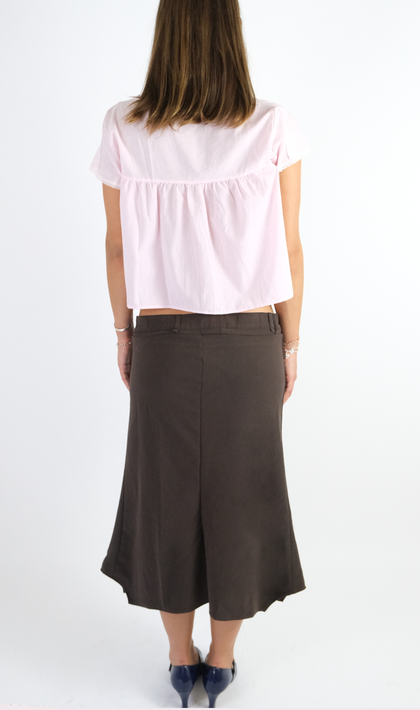 Cinnamon Pleated Midi Skirt